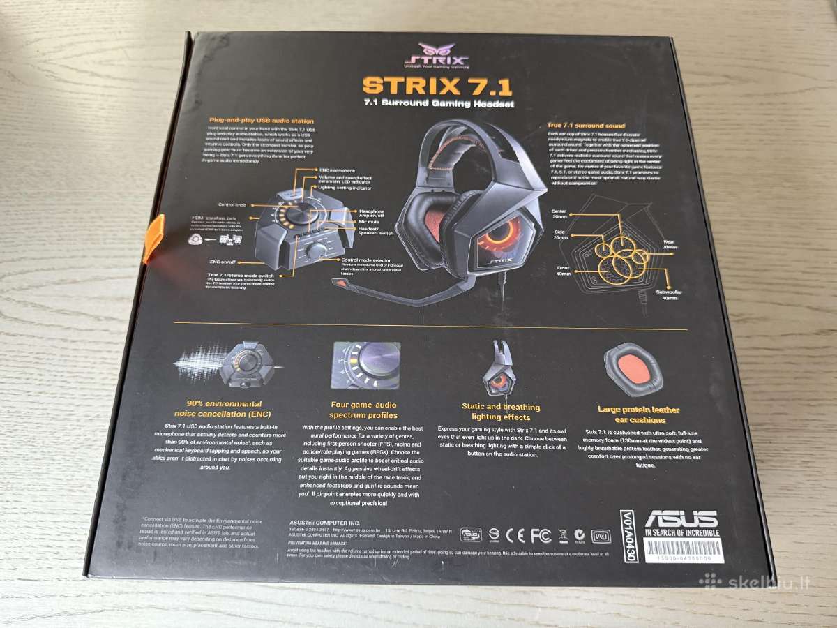 Asus Strix 7.1 Surround Gaming ausinės - nuotraukos Nr. 2