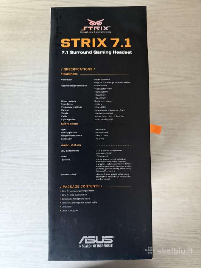 Asus Strix 7.1 Surround Gaming ausinės - nuotraukos Nr. 3
