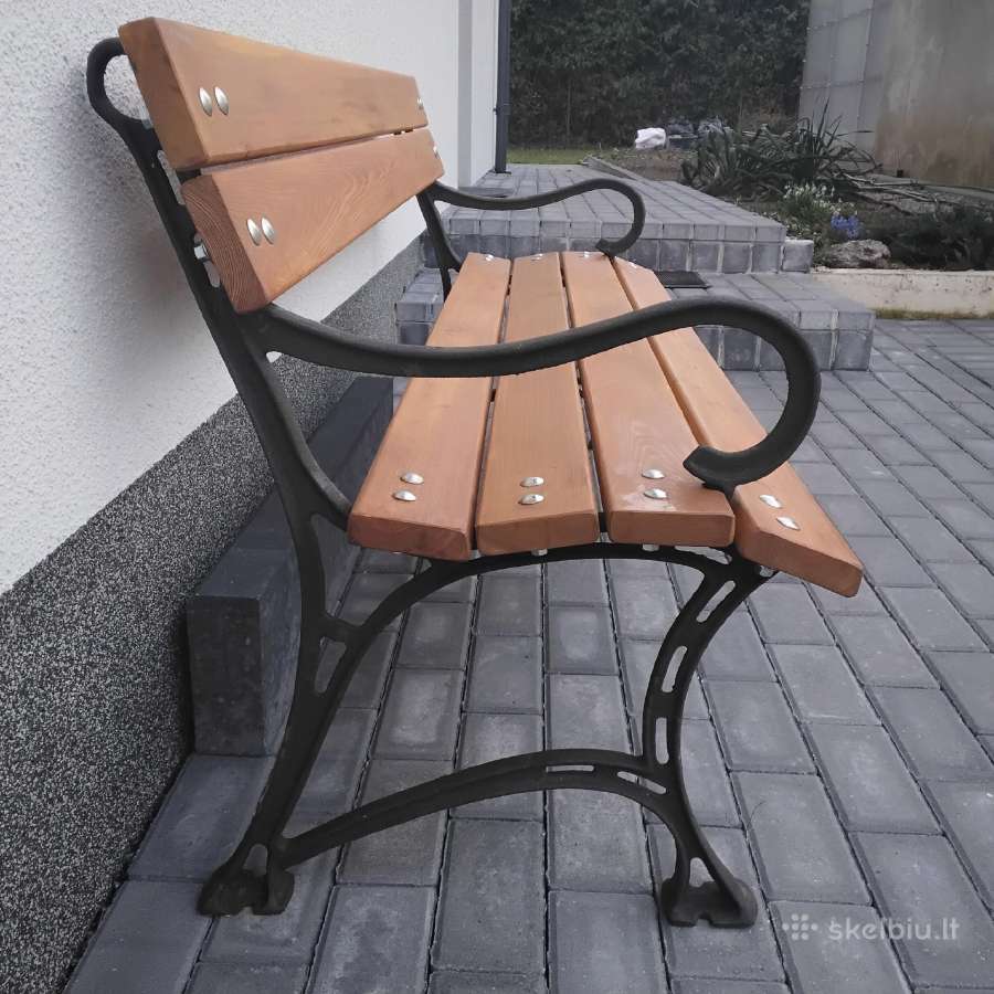 Lauko suolas maumedinis, ąžuolinis. - nuotraukos Nr. 3