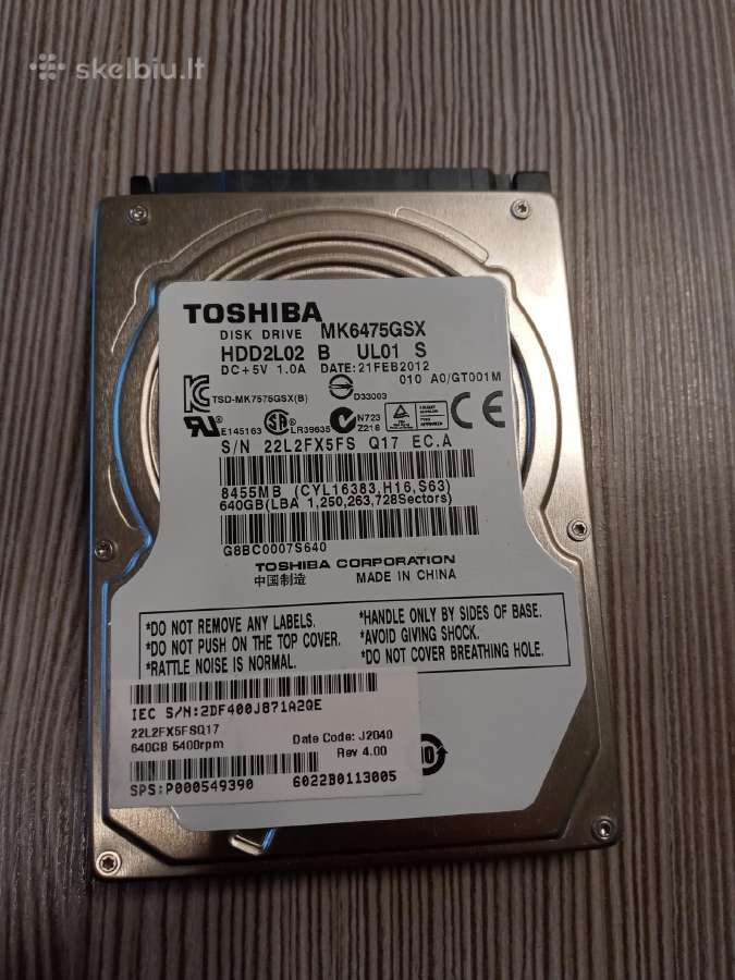 [41 €] - 640gb Toshiba 41 eur. (patikrintas)