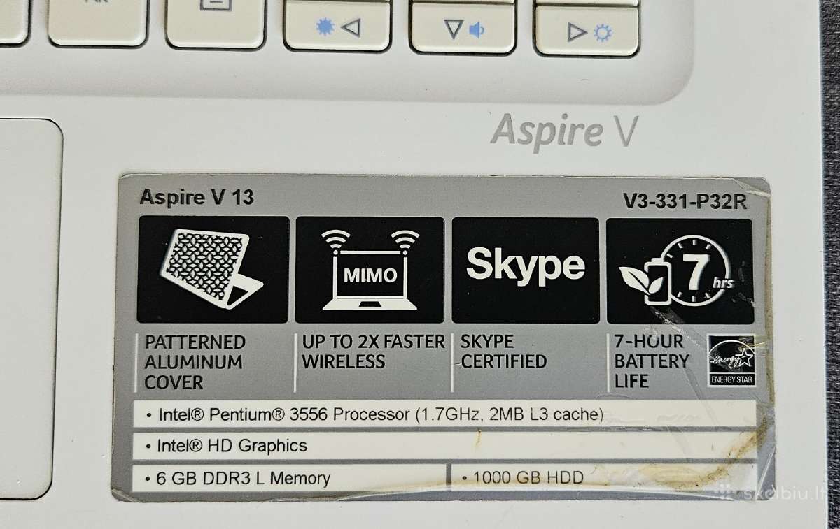 Kompiuteris Nešiojamas Acer Aspire V3-331-p32r - nuotraukos Nr. 3