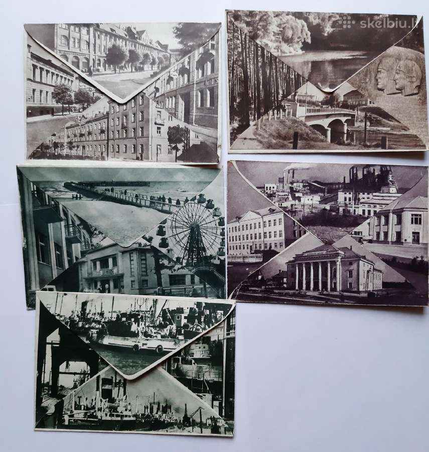 1961 m. pašto vokai su miestų vaizdais