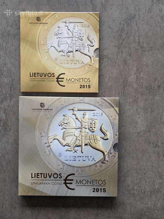 2015 pirmi Lt eurų monetų rinkiniai Proof ir Bu