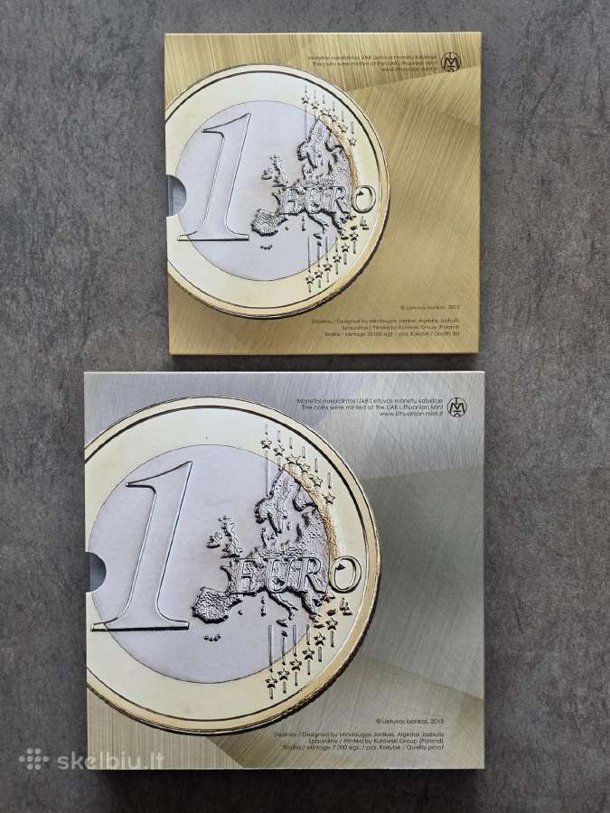 2015 pirmi Lt eurų monetų rinkiniai Proof ir Bu - nuotraukos Nr. 2