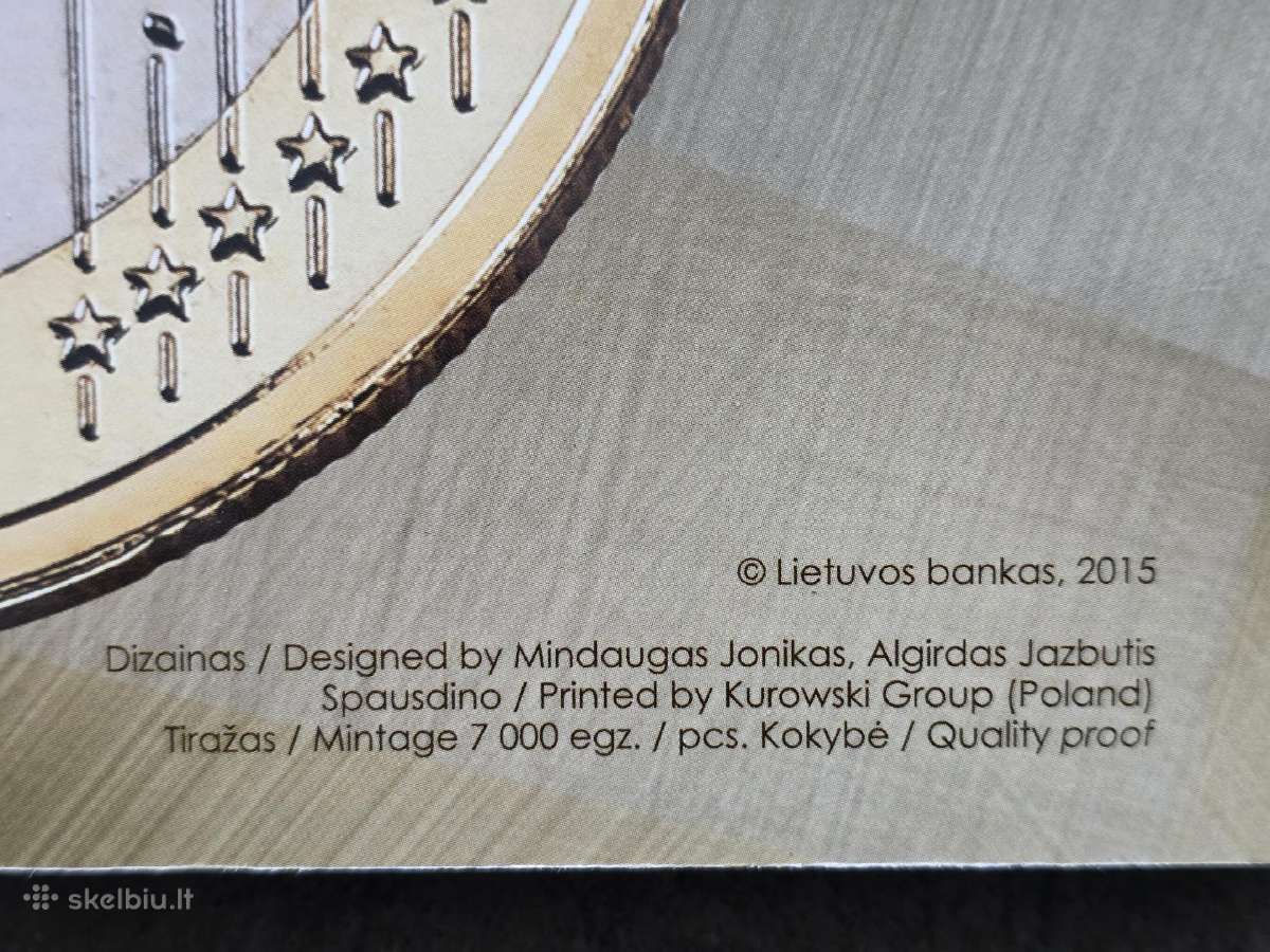 2015 pirmi Lt eurų monetų rinkiniai Proof ir Bu - nuotraukos Nr. 8