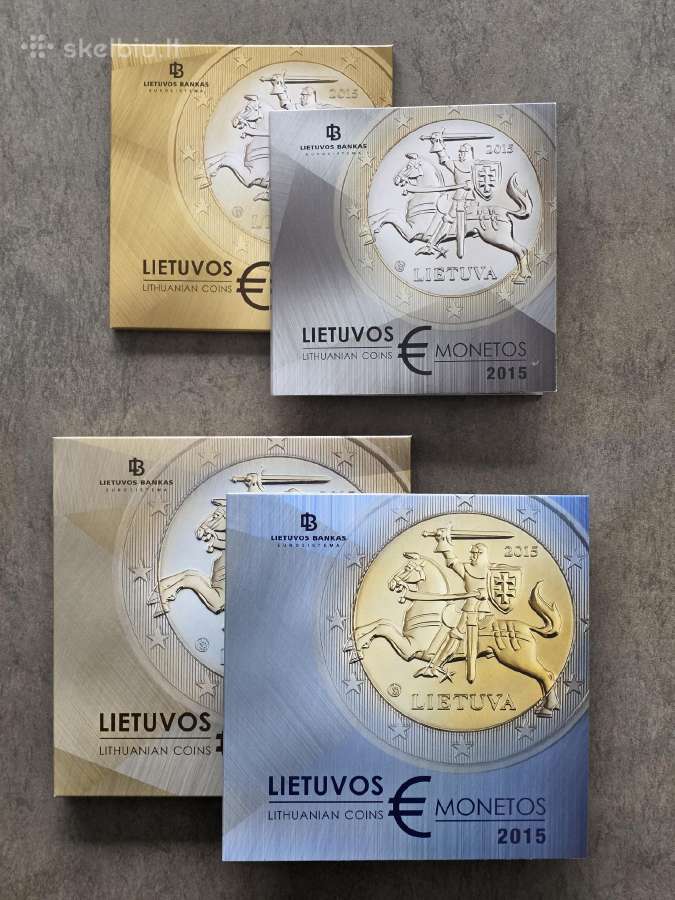 2015 pirmi Lt eurų monetų rinkiniai Proof ir Bu - nuotraukos Nr. 3
