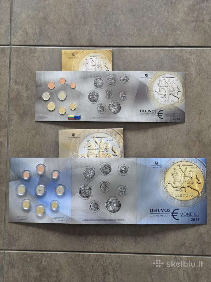 2015 pirmi Lt eurų monetų rinkiniai Proof ir Bu - nuotraukos Nr. 4