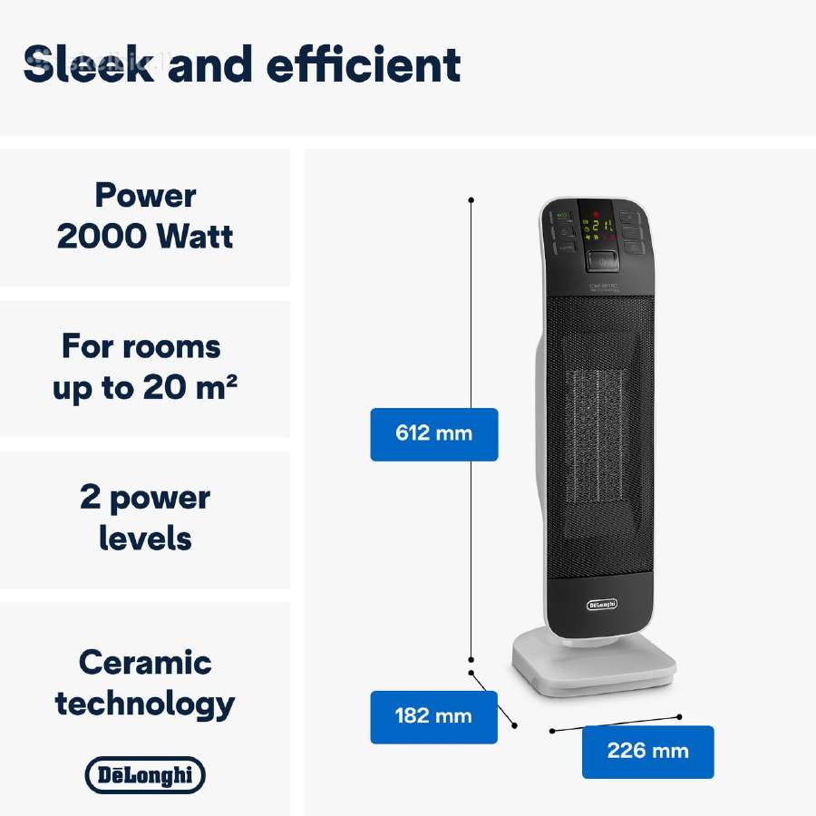 Termoventiliatorius Delonghi Hfx65v20 Tower 2000w