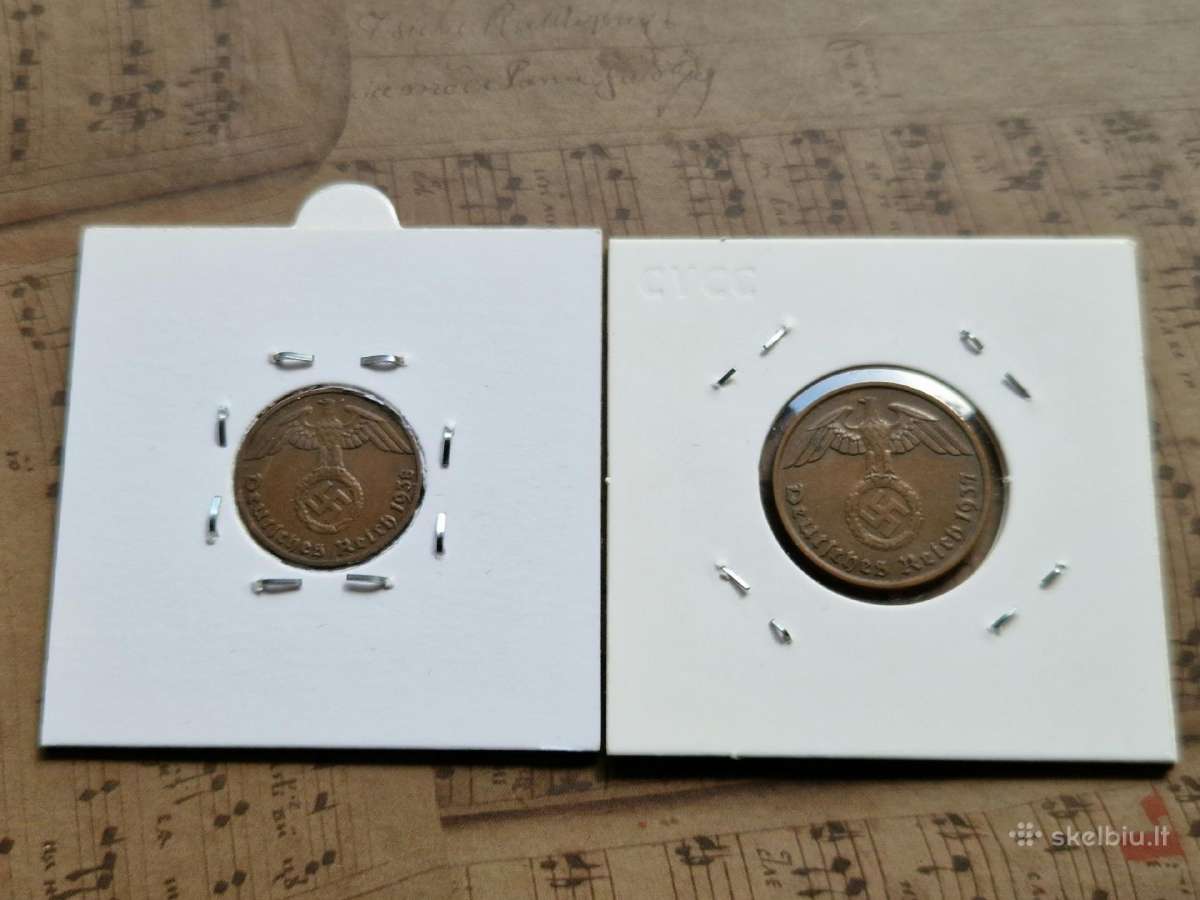 1 ir 2 reichspfennig 1937 1938 Vokietija - nuotraukos Nr. 2