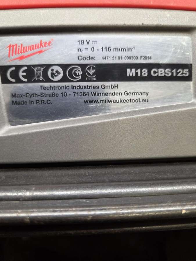 Milwaukee M18 Cbs125 juostinis pjūklas - nuotraukos Nr. 2