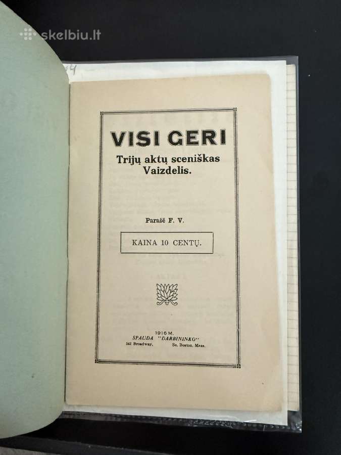 Visi geri. Trijų aktų sceniškas Vaizdelis 1916 m. - nuotraukos Nr. 2