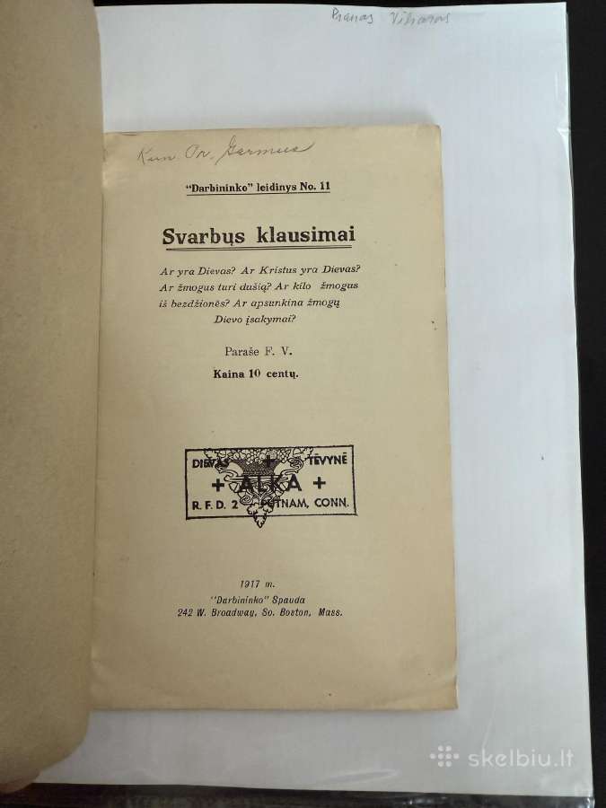 Svarbūs klausimai 1917 m. - nuotraukos Nr. 2