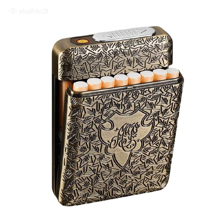 Cigarečių dėklas su žiebtuvėliu
