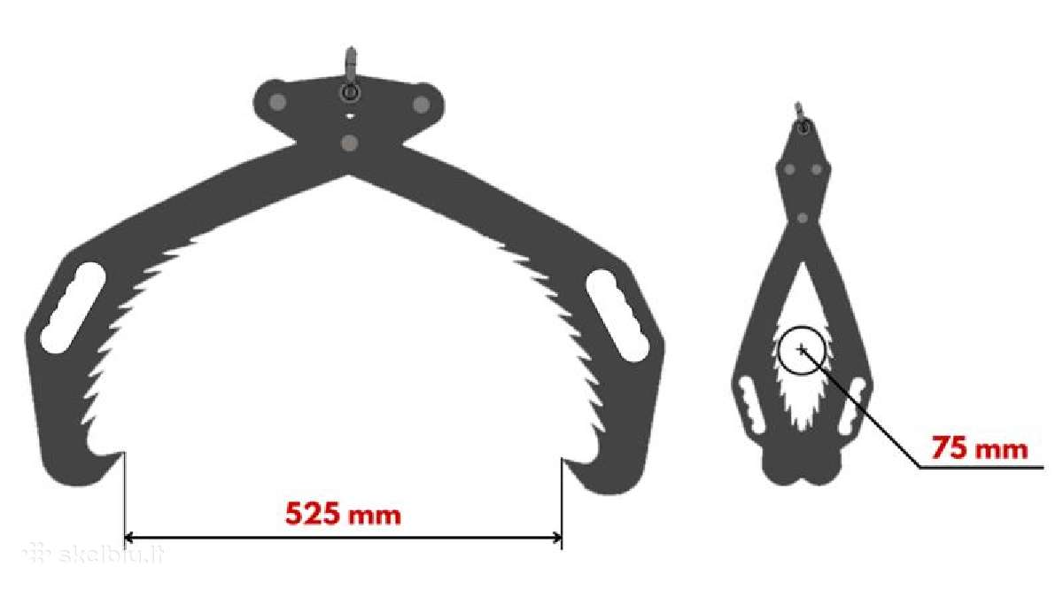 Rankinė medienos griebtuvų žnyplė Hd50 500 mm -50% - nuotraukos Nr. 7