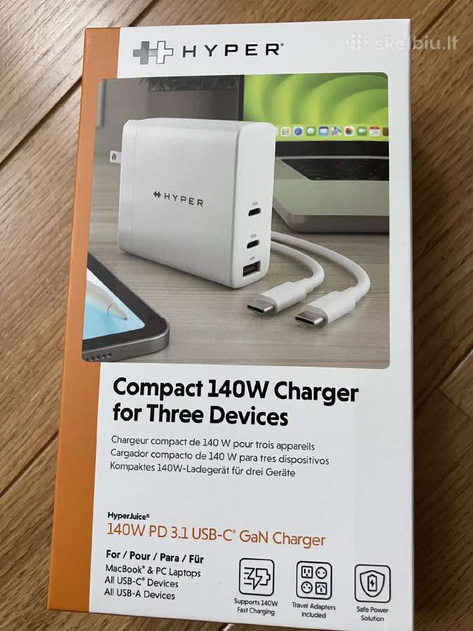 Universalus įkroviklis Hyper 140w usb-c
