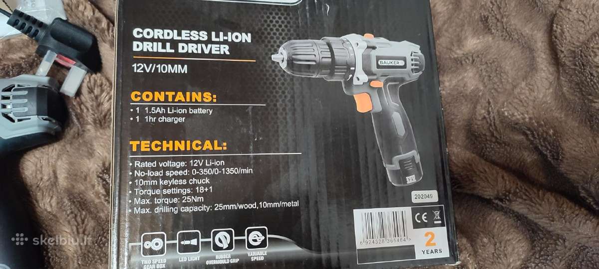 Bauker 12v Cdt212w.4 suktuvas gręžtuvas - nuotraukos Nr. 2