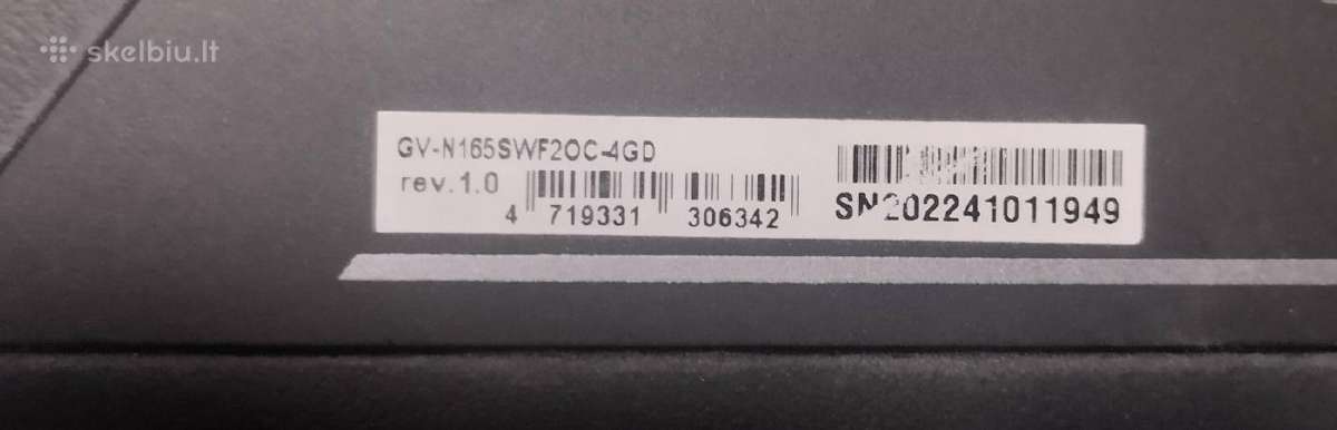 Vaizdo plokste Gigabyte 1650 super 4 GB - nuotraukos Nr. 3