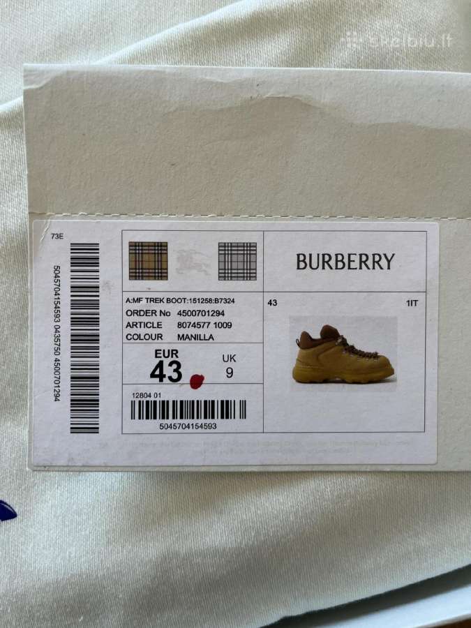 Burberry odiniai nauji batai 44 dydis - nuotraukos Nr. 10