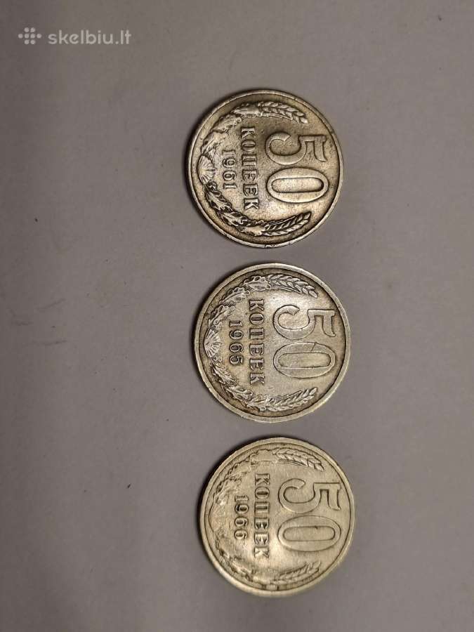 Kapeikos 50kp 1961. 7eur 1965. 18eur 1966. 3 Eur