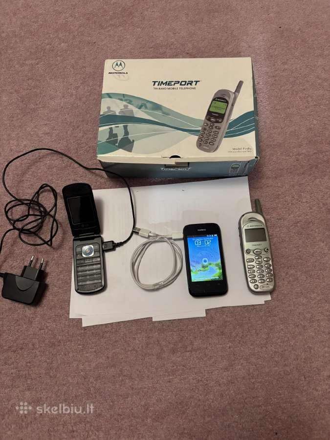 Telefonai LG, Motorola ir Huawei.
