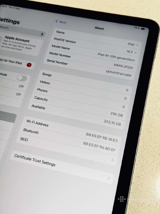 iPad Air 10.9" (2022) Wi-fi 5th 256 GB, space gray - nuotraukos Nr. 7