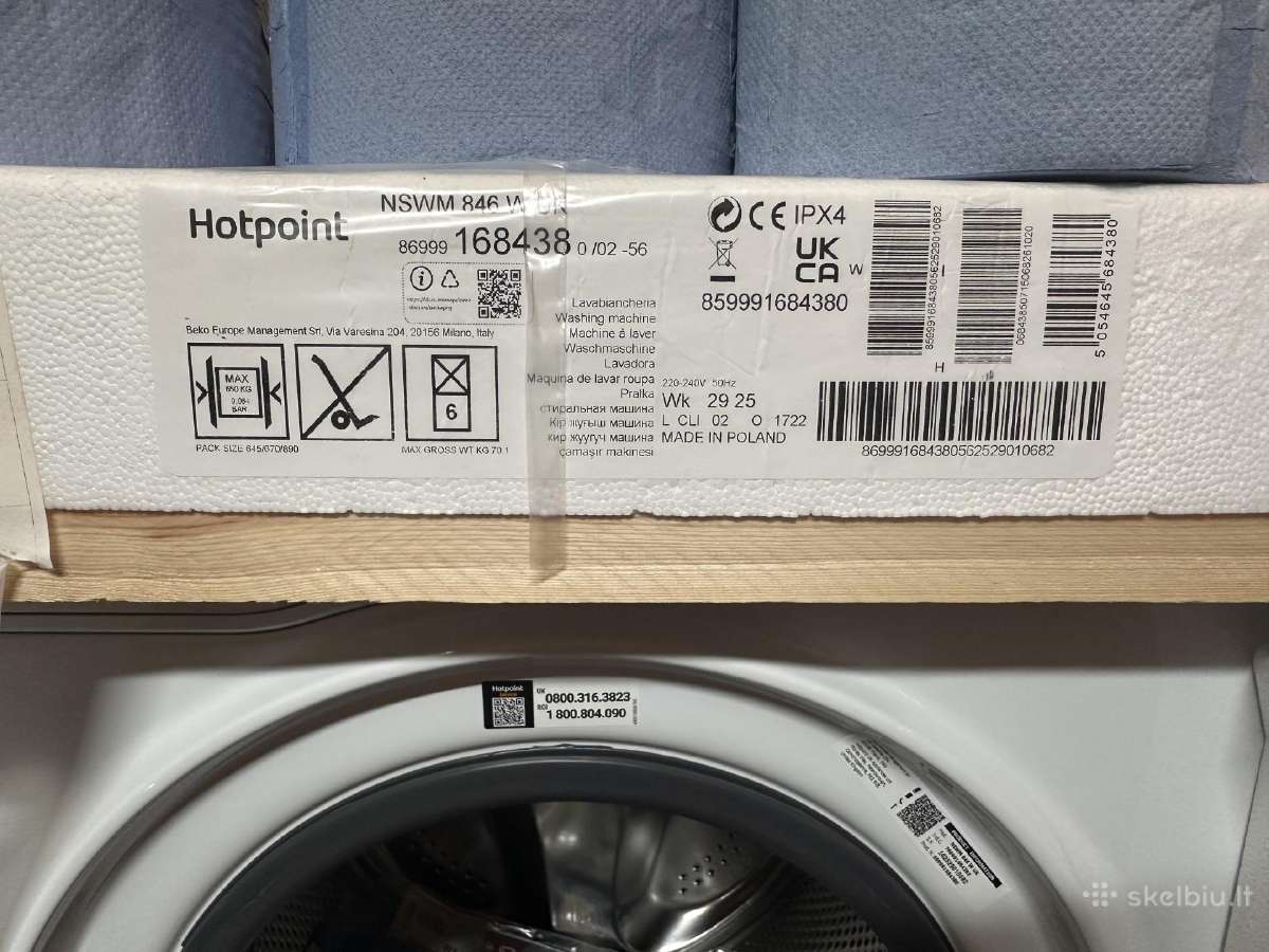 Nauja skalbimo mašina Hotpoint Nswf 846w UK - nuotraukos Nr. 7