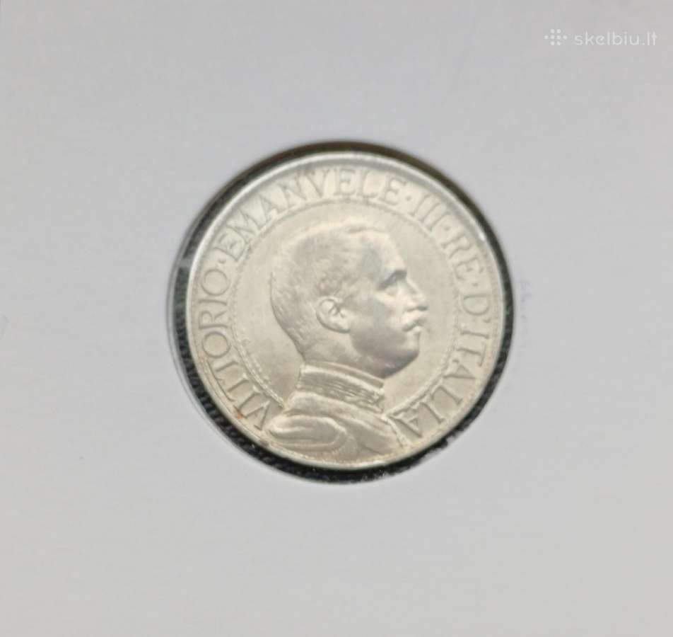 (657) 1 lira 1913m. Italija sidabras - nuotraukos Nr. 2