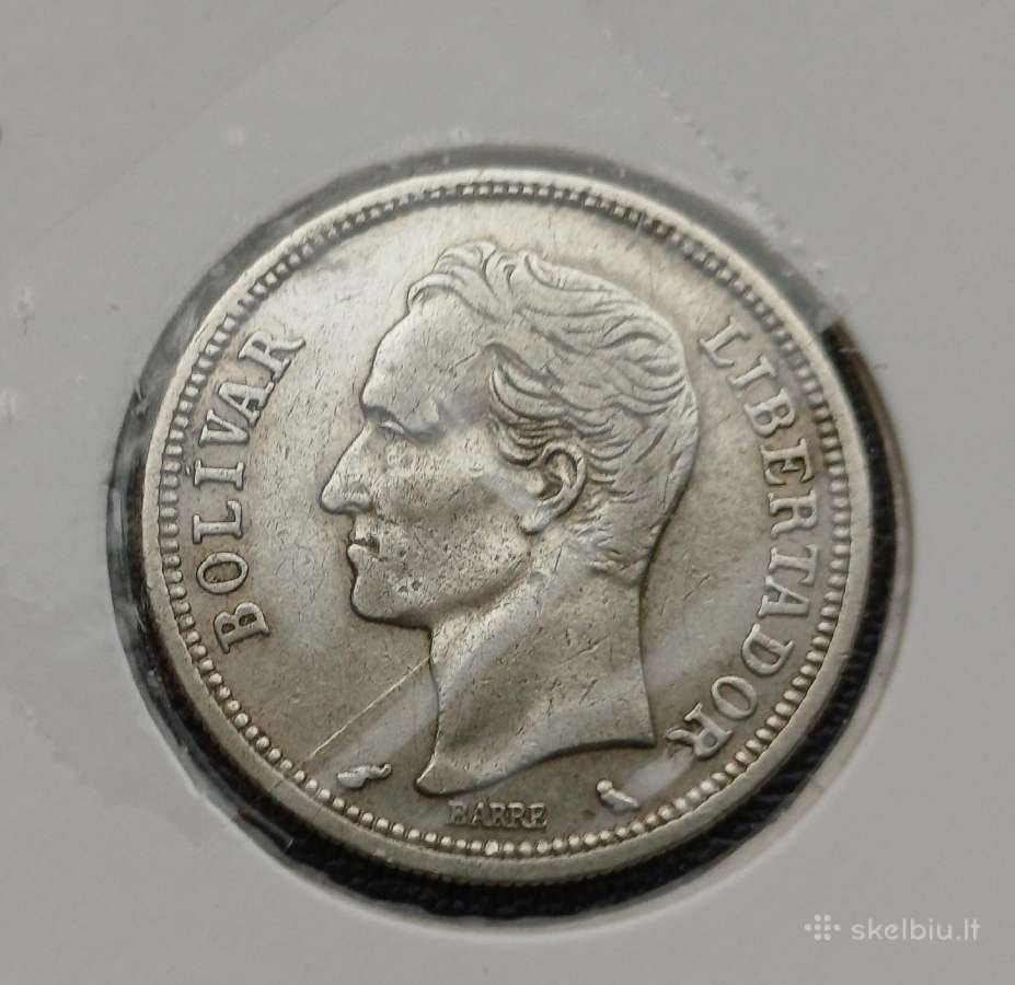 (655) 1 bolivaras 1960m. Venesuela sidabras - nuotraukos Nr. 2