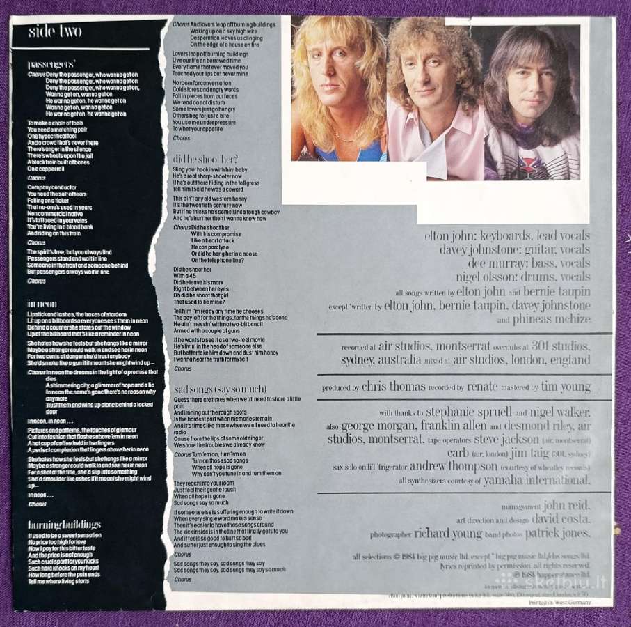 Elton John Breaking hearts vinilo plokstele - nuotraukos Nr. 3