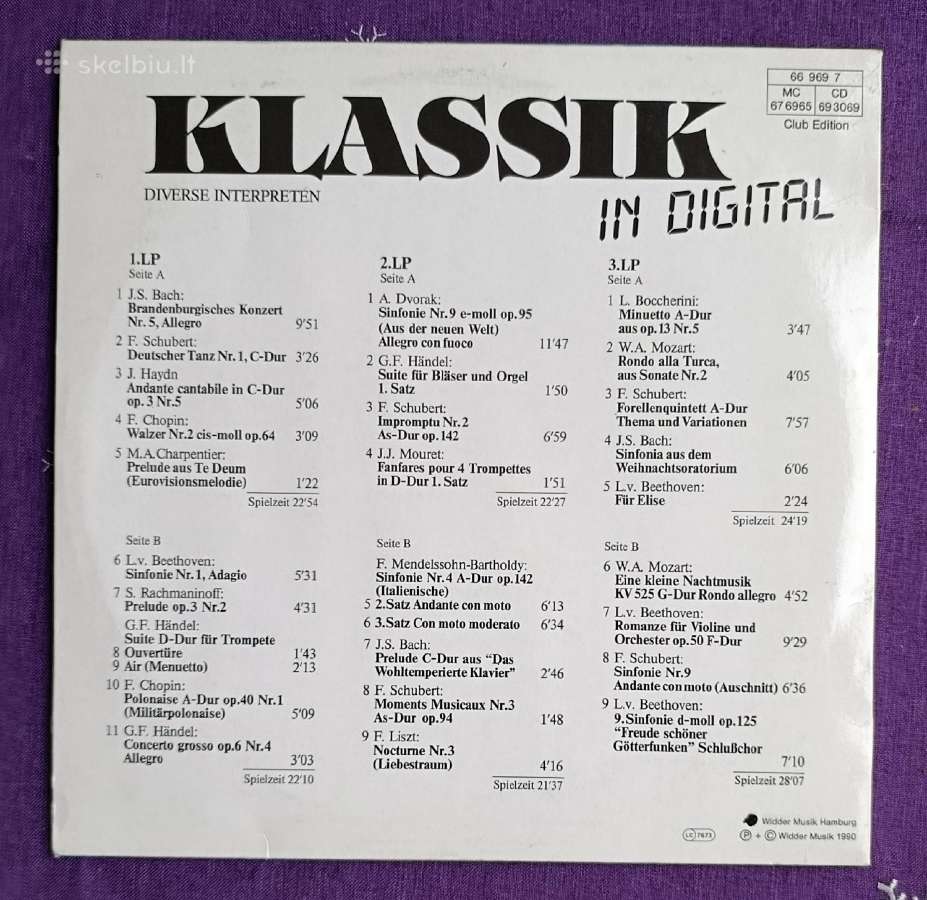 Vinilo plokstele Klasikos kuriniu rinkinys 3lp. - nuotraukos Nr. 2