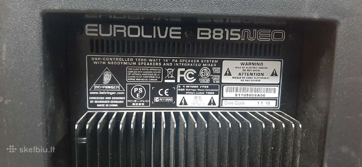 Kolonkes Behringer B815neo 15 (2) kaina derinima - nuotraukos Nr. 6