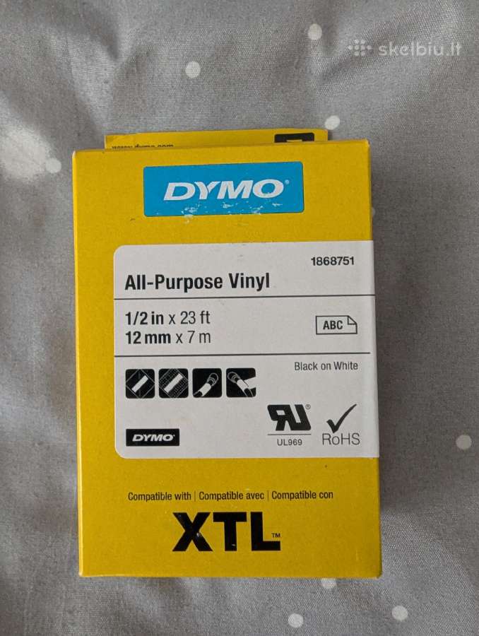 Etikečių spausdintuvo Dymo Xtl juostelės
