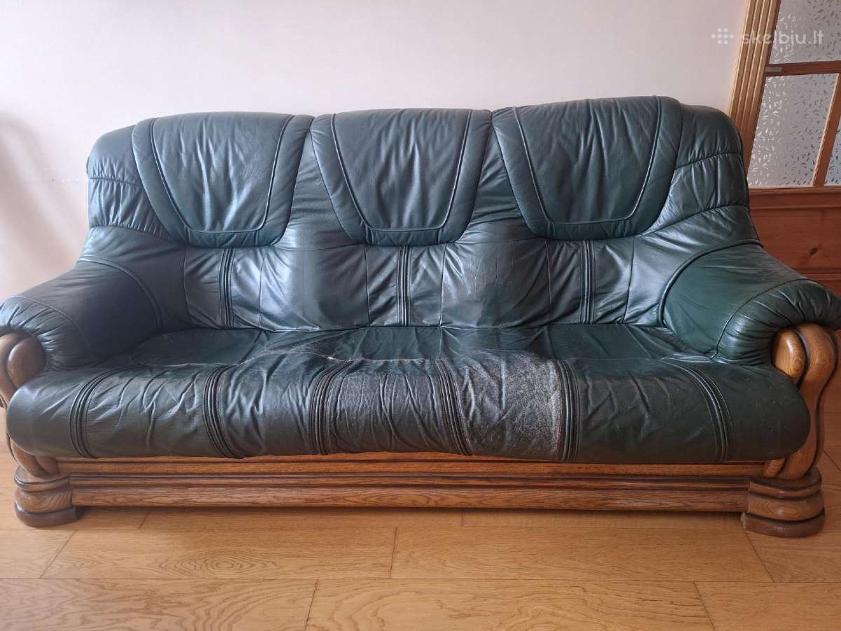 Parduodami medžio masyvo baldai 3+2+1
