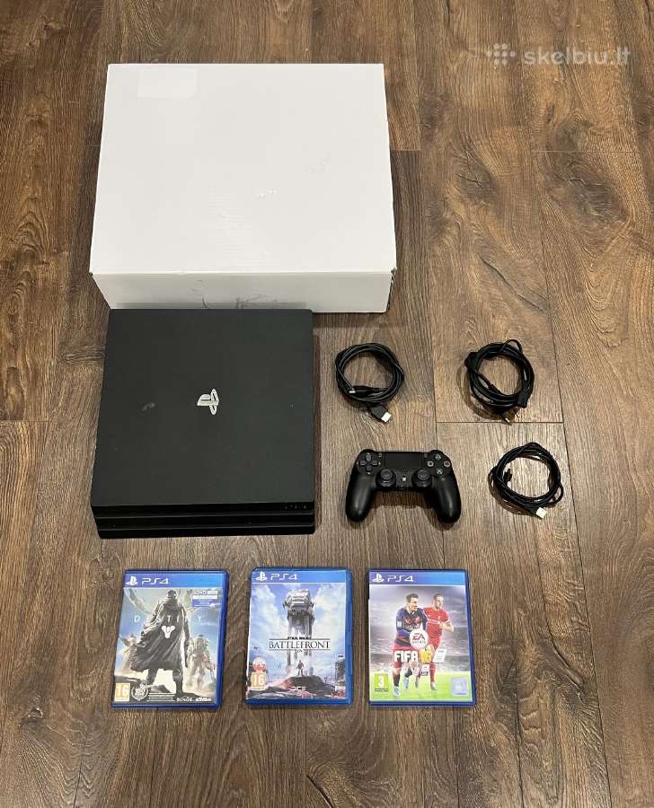 Playstation 4 Pro, Black, 1tb/7116b/3 žaidimai