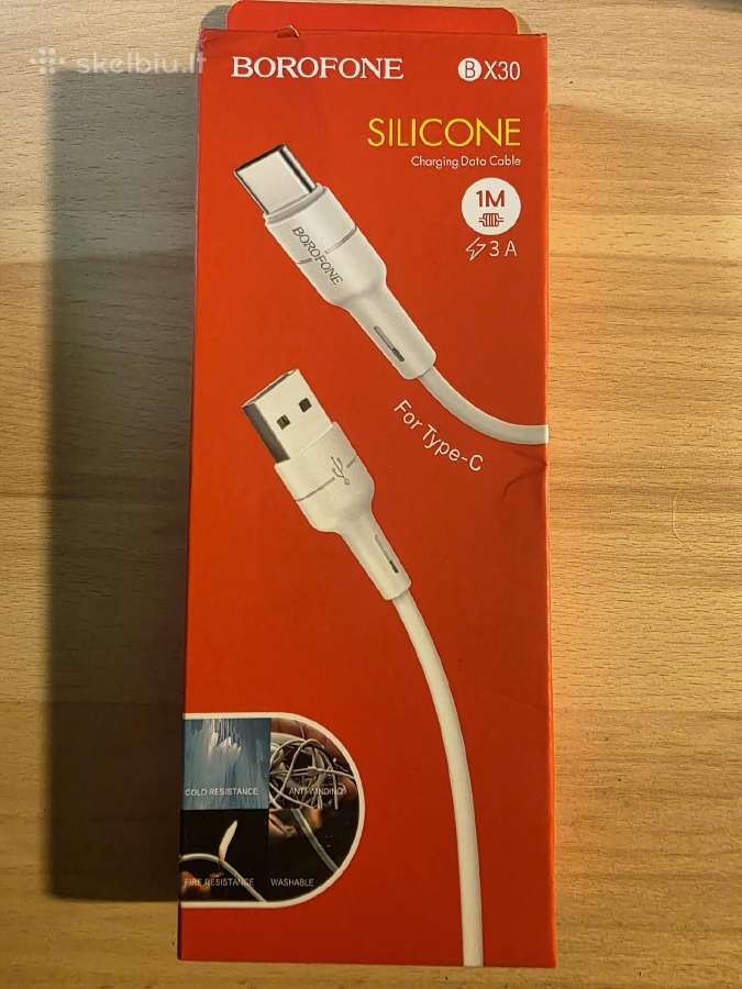 Usb C type įkroviklis, laidas, kabelis