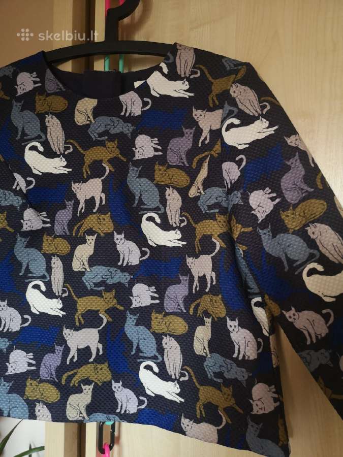 H&m mėlyna palaidinė su kačių motyvais - nuotraukos Nr. 3