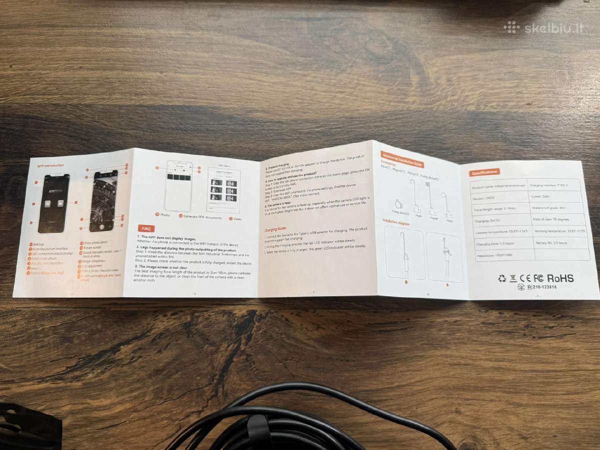 Dual WiFi endoskopinė kamera - nuotraukos Nr. 6