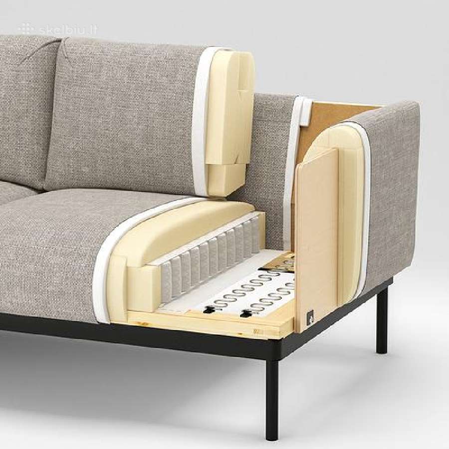 Ikea Äpplaryd trivietė sofa, Lejde pilka/juoda - nuotraukos Nr. 2