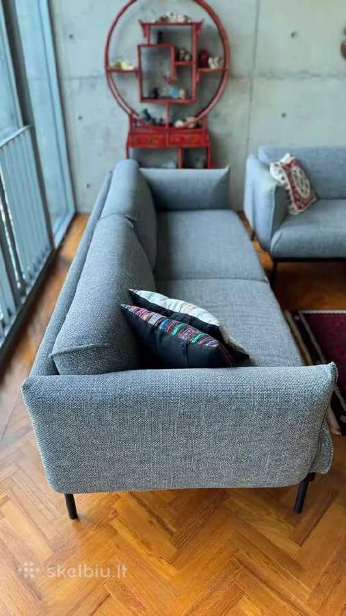 Ikea Äpplaryd trivietė sofa, Lejde pilka/juoda - nuotraukos Nr. 4