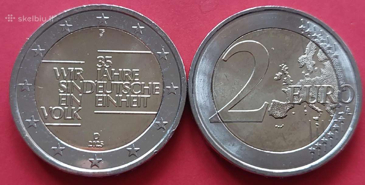 Vokietija 2025m. 2 € Susivienijimo 35-metis Unc