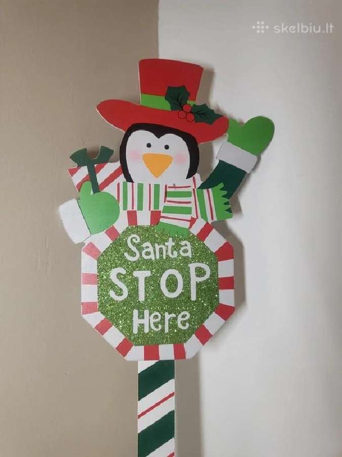 Kalėdinė dekoracija Santa Stop Here – 60 cm