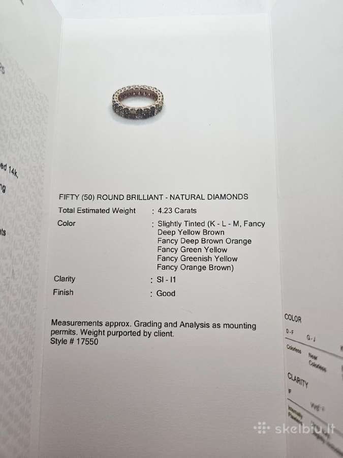 Amžinybės žiedas su deimantais (4.23ct) - nuotraukos Nr. 10
