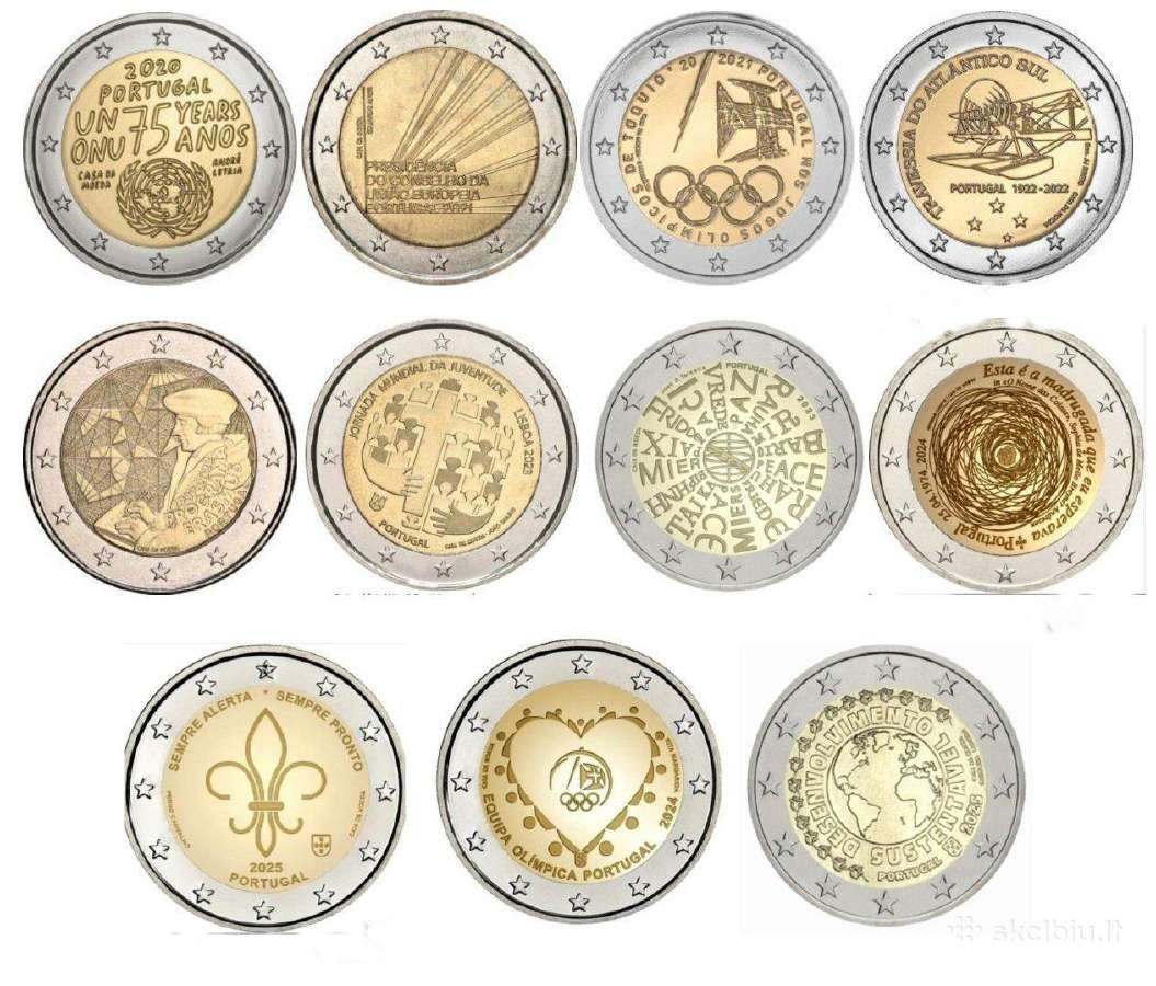 Portugalijos proginės 2€ monetos (Unc)
