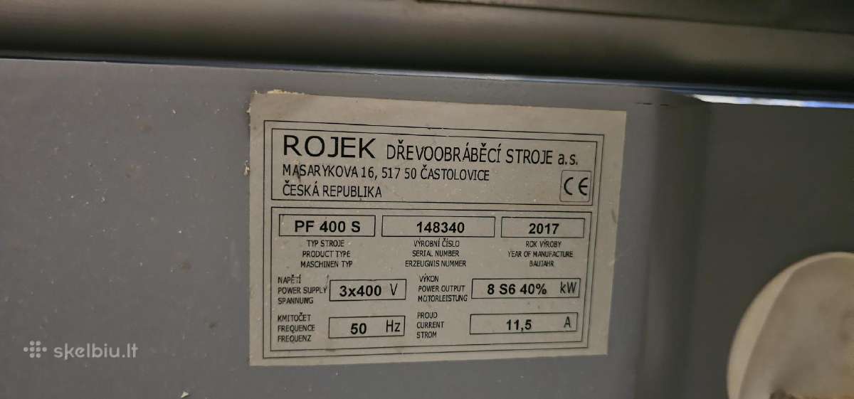 Naudotos formatinio pjovimo stakles Rojek Pf400s - nuotraukos Nr. 8