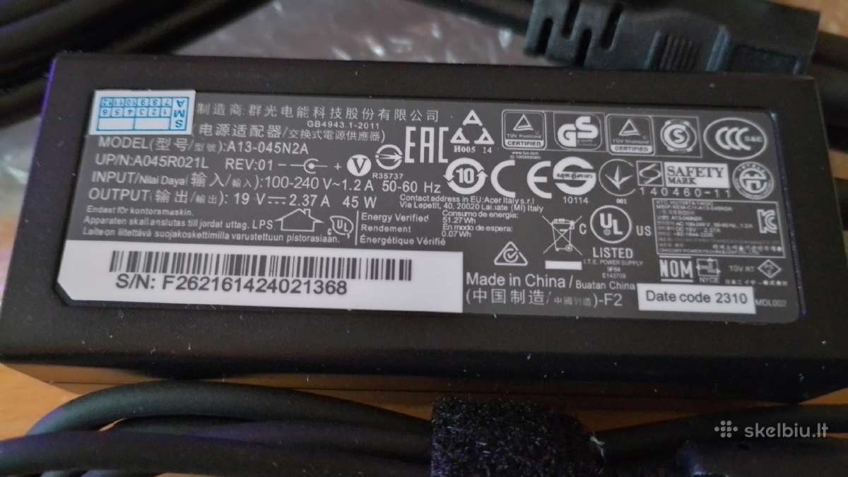 Komp.lenovo 65w,acer45w Įkrovikliai - nuotraukos Nr. 10