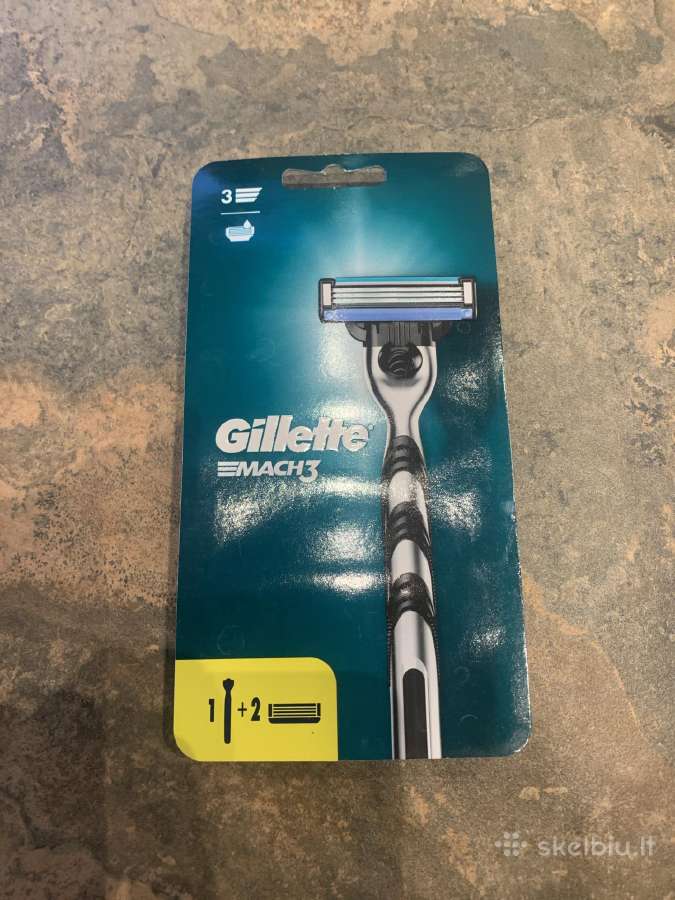 Gillette Mach3 skustuvas + 2 pakaitinės galvutės