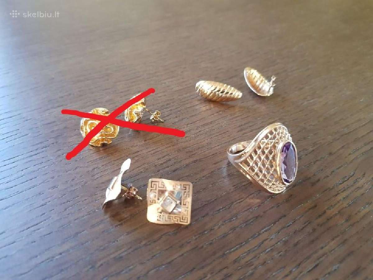Auksiniai auskarai gold auksas aukso papuosalai - nuotraukos Nr. 7