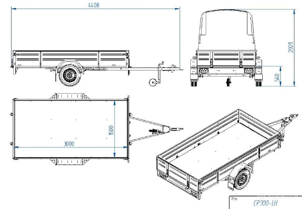 Priekaba Tikitreiler Cp300-lh 750kg 301x148x40 - nuotraukos Nr. 5