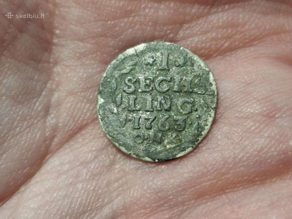 Hamburg 1 sechsling 1763 sidabras