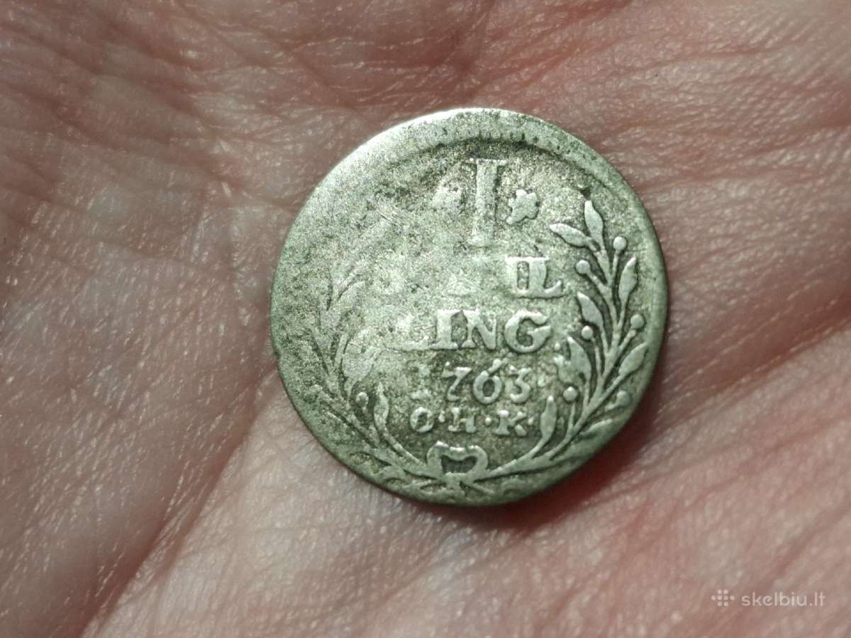 Hamburg 1 šilingas 1763 sidabras